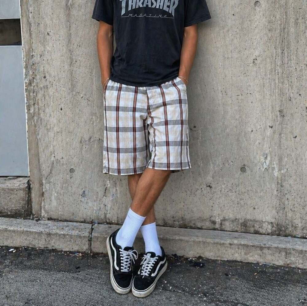 Vintage Enyce Plaid Baggy Y2K Hip Hop Shorts Size 34